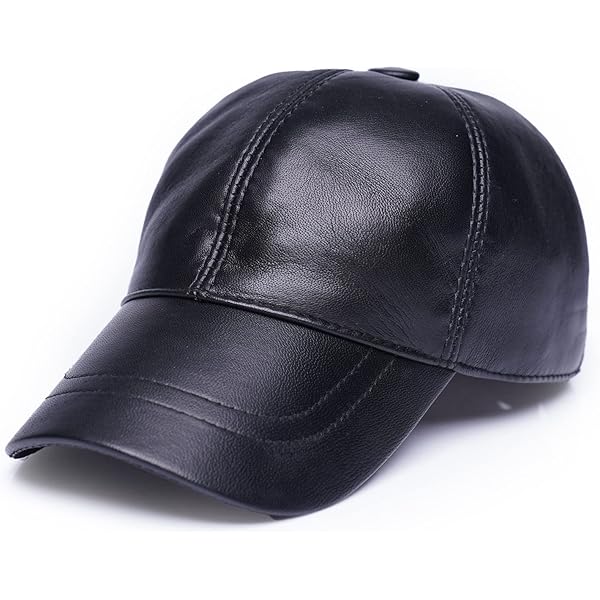 Genuine Leather Baseball Cap 100% Real Lambskin Leather Hat Brown